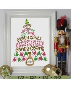 Candy & Syrup Elf Diet Christmas Tree Phrase SVG