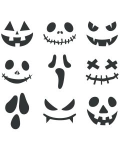 Jack-o-lantern Faces Halloween Mini SVG Bundle