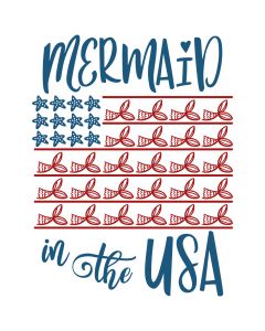 Mermaid in the USA Patriotic SVG Cut File