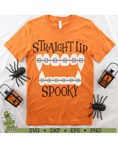 Straight Up Spooky Vampire Braces SVG