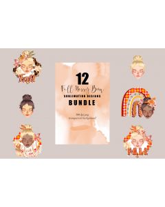 Messy Bun Sublimation Bundle, Thanksgiving Sublimation PNG