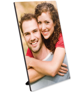 Chromaluxe Flat Top Sublimation Photo Wall Panels with Black Edge, Kickstand, and Keyhole - 8" x 10" (10/case)