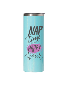 20oz Light Blue Glitter Stainless Steel Sublimation Skinny Tumbler