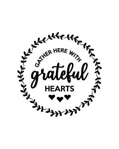 Gather Here with Grateful Hearts Round Sign - Fall SVG