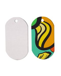 Sublimation Dog Tag - One Sided Silver Aluminum