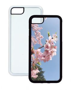 Rubber iPhone 7/7S Sublimation Phone Case - Black/White