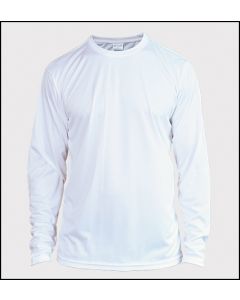 White Solar Performance Long Sleeve T-Shirt by Vapor Apparel - Large (6/pack)