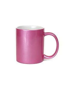 Metallic Pink Ceramic Sublimation Coffee Mug - 11oz.
