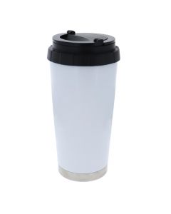 White Travel Sublimation Tumbler with Handle Lid - 16oz.