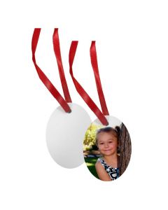 Oval Borderless Aluminum Sublimation Holiday Ornament - 2.375" x 3"