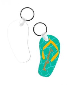 Flip Flop Aluminum Two Sided Sublimation Keychain - 1.5" x 2.75" (10/Pack)