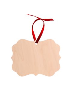 Natural Wood Sublimation Holiday Ornament - Benelux Design- 3.95" x 2.76" - 5/pack  - CLEARANCE