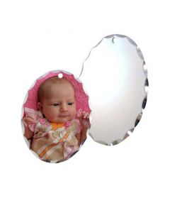 Oval Aluminum Sublimation Charm with Scalloped Edges - 0.875"