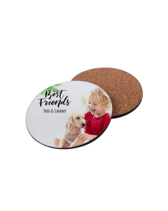 Cork-Back MDF Sublimation Drink Coasters - 3.75" Round