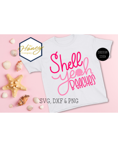 Shell Yeah Beaches SVG PNG DXF Summer Cut File Clipart