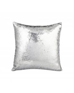 Reversible Sequin Sublimation Pillow Case - 16" x 16" - White / Silver (100/case) - OVERSTOCK 