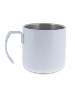 White Stainless Steel Sublimation Coffee Mug with Wire Handle - 10oz.