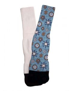 White Polyester Sublimation Tube Socks with Black Toe (6/pack)