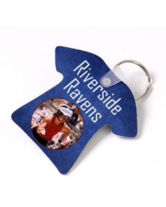 T-Shirt Aluminum Two Sided Sublimation Keychain - 2.7" x 2.5"