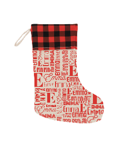 51130 - Red/Black Plaid Stocking - Decorated 