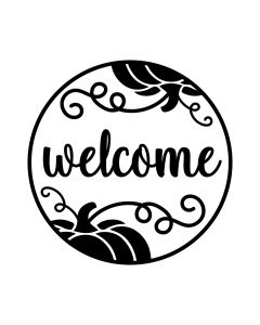Welcome Pumpkin Round Sign for Home, Farmhouse - Fall SVG