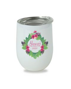 Wine Tumbler - White - Decorated 