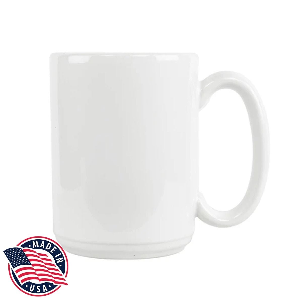 15oz Made in the USA White Ceramic Mug | Coastal Business Supplies