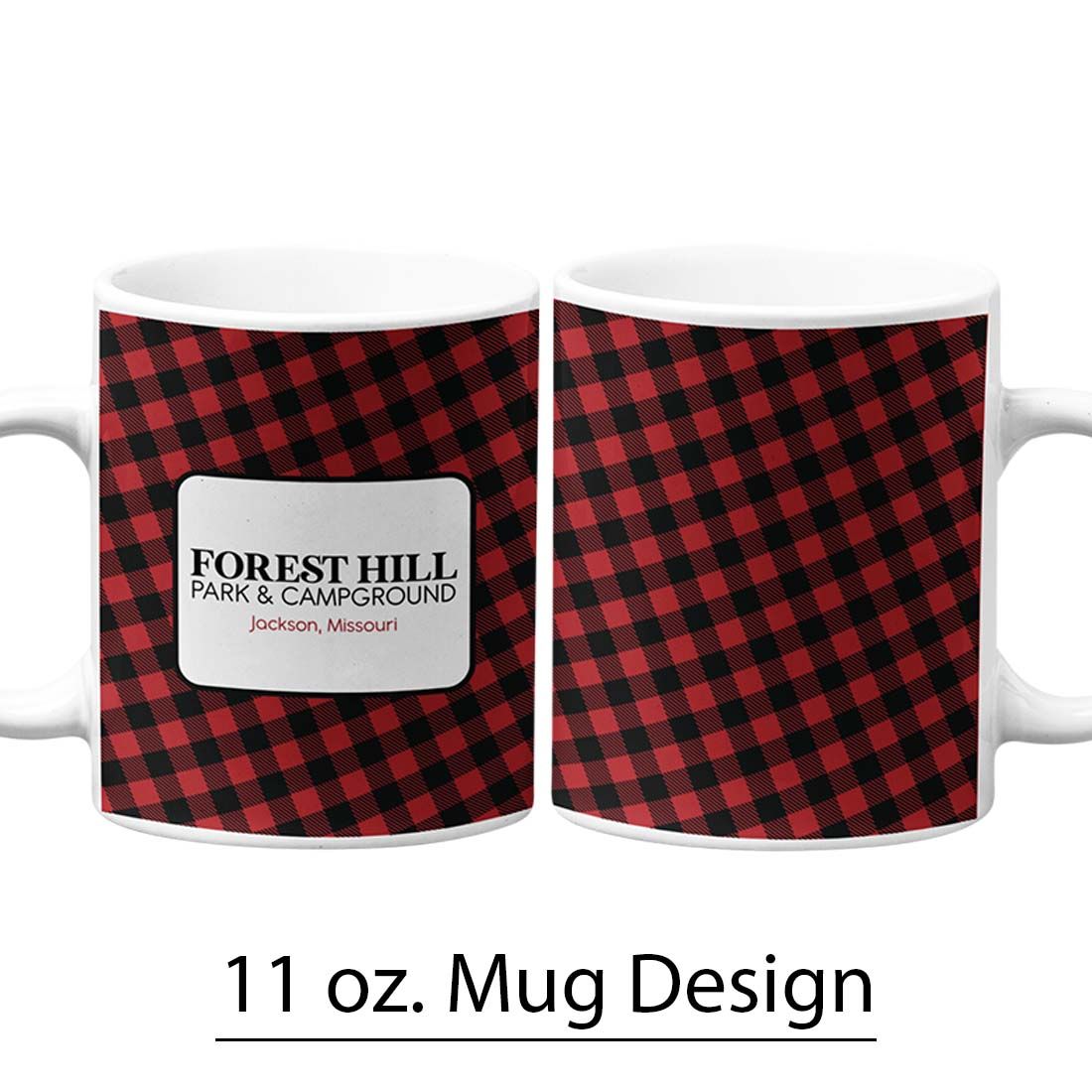 Red and Black Buffalo Print, 11 oz. Mug Template