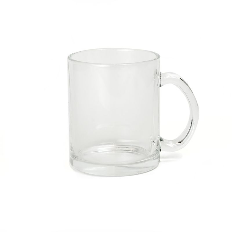 Transparent glass coffee mug with handle 09 3D model