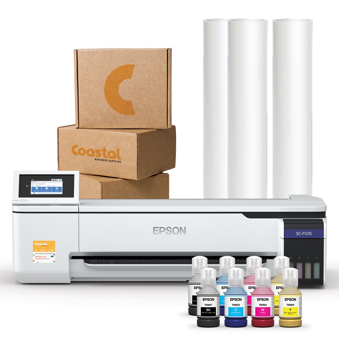 Epson Printer with Sublimation Ink Transfer + Heat Press 5 in 1 Start DTF  Bundle