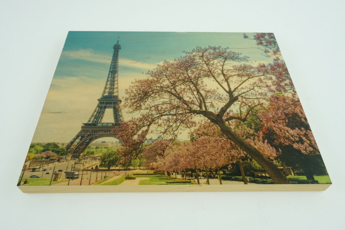 Eiffel Tower on ChromaLuxe Natural Wood Photo Panel | Coastal Business Supplies
