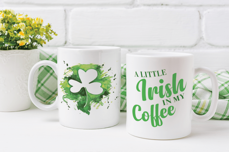 Decorated Coffee Mugs for St. Patrick's Day