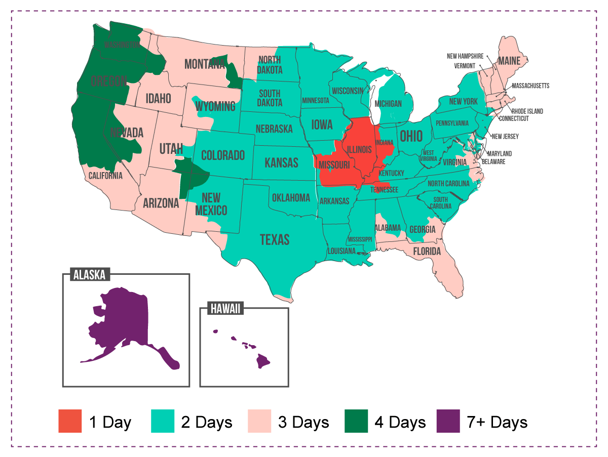 Shipping Times Map | Coastal Business