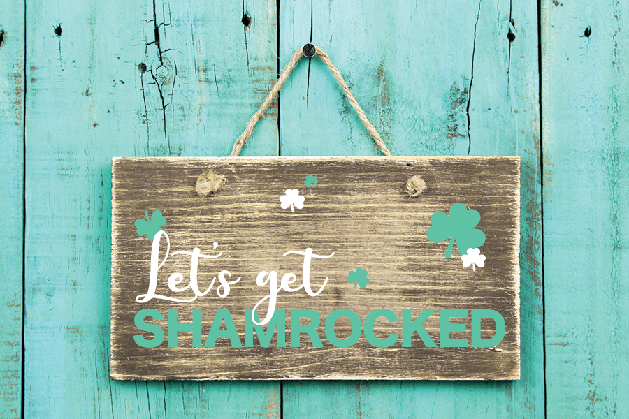 Rustic Sign Decorated for St. Patrick's Day