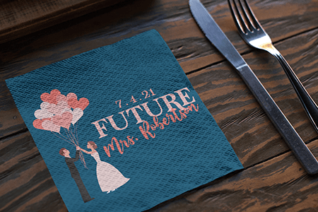 Bridal Shower Napkins Made with Heat Transfer Paper