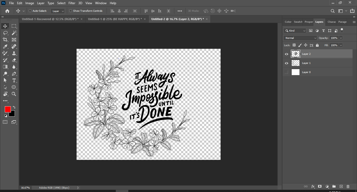 Screenshot of Creating Design in Adobe Photoshop