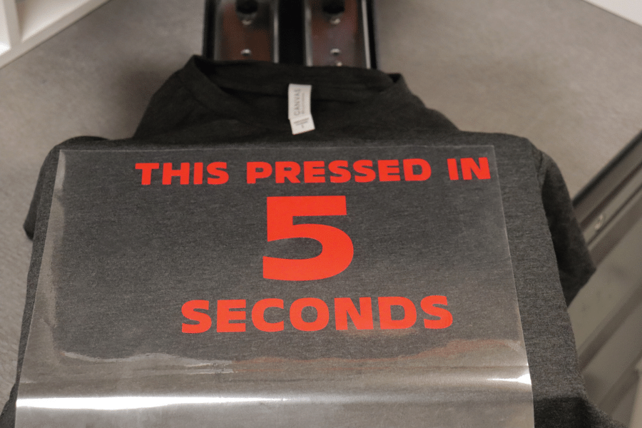 T-Shirt Being Pressed with XPress Cut HTV