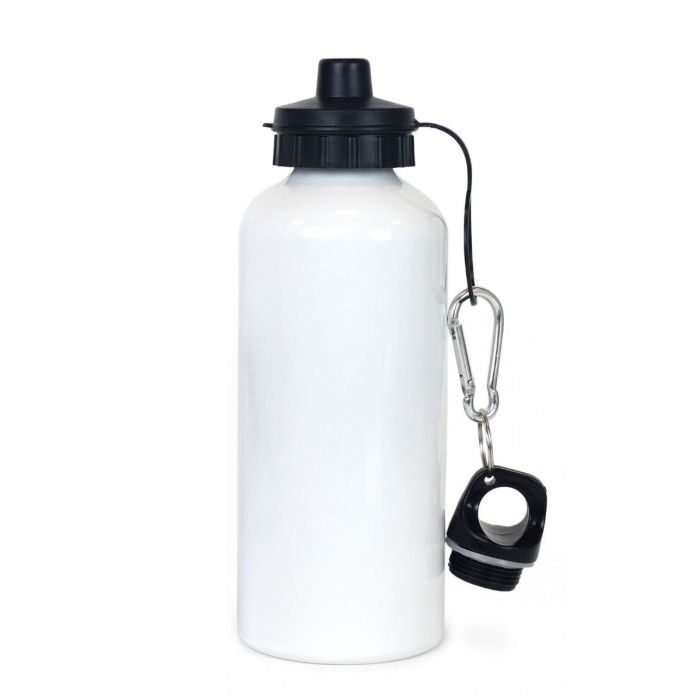 INTBUYING 6pcs Blank Coated White 600ml Aluminium Water Bottle Sports Bottle Heat Press Travel Sports Water Bottles for Sublimation Printing 