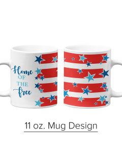 Stars & Stripes, Patriotic, Flag, 11 oz. Pre-designed Mug Template