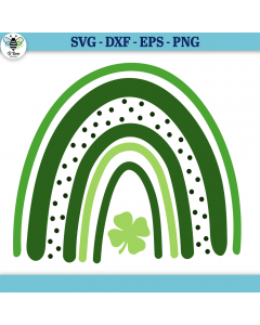 St. Patrick's Day Rainbow with Clover SVG