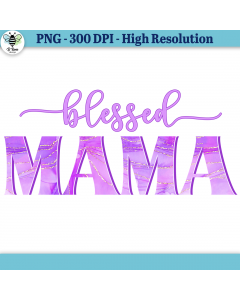 Blessed Mama Pink Alcohol Ink PNG