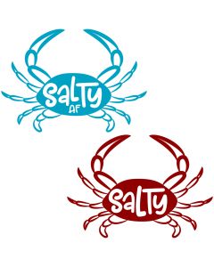 Salty AF Crab - Summer Beach Crab SVG File