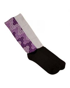 White Polyester Sublimation Knee Socks with Black Foot and Interior (6/pack)