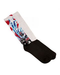 White Polyester Sublimation Knee Socks with Black Foot (6/pack)