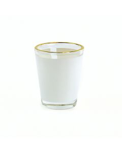 Clear Shot Glass with Gold Trim and Printable White Area for Sublimation Printing - 1.5oz