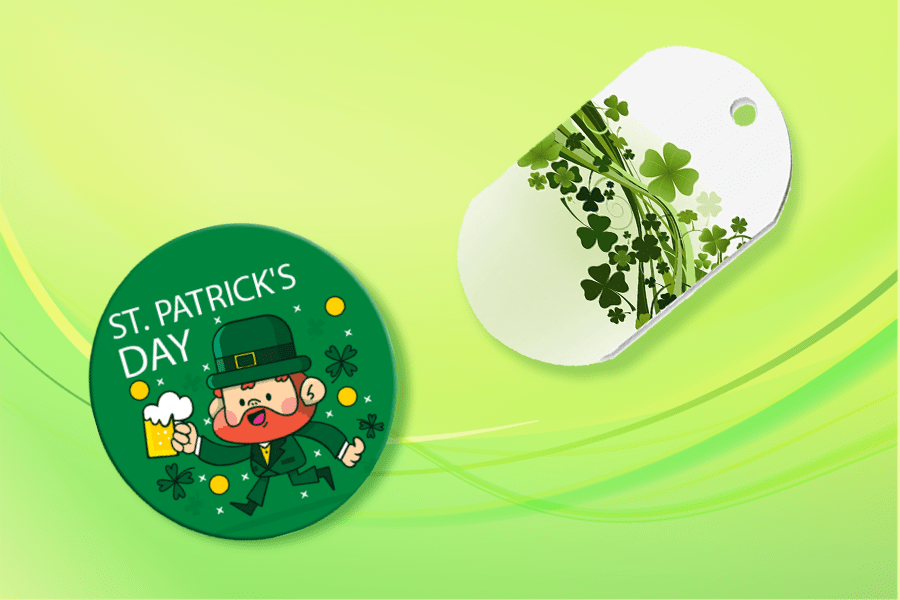 St. Patrick's Day Sublimation Buttons and Dog Tags