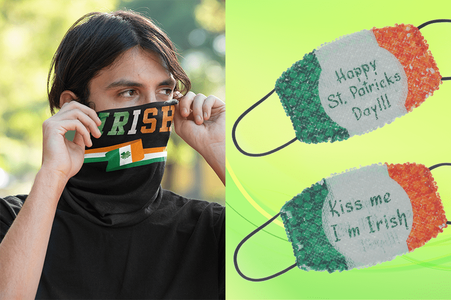 St. Patrick's Day Sublimation Face Mask and Gaiter